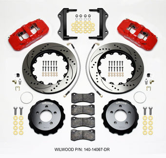 compare product Wilwood AERO6 Front Hat Kit 14.25 Drilled Red 2014-Up Challenger w/Lines