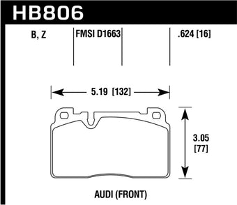 compare product Hawk 16-17 Audi A6 HPS 5.0 Front Brake Pads