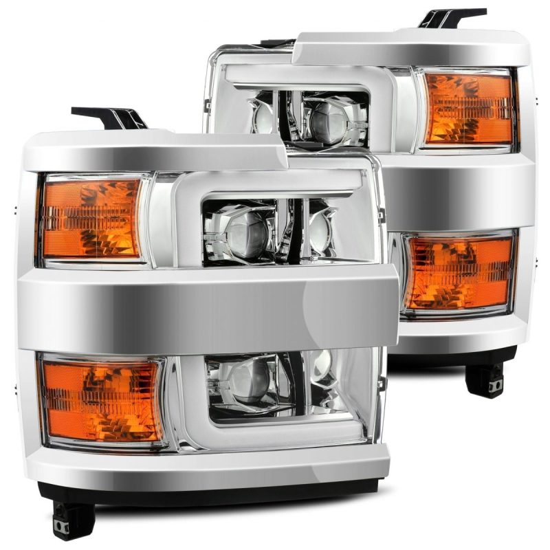 AlphaRex 15 - 19 Chevy Silverado 2500HD PRO - Series Headlight Plank Chrome w/Activ Light/Seq Signal/DRL - My Store