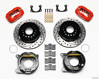 compare product Wilwood Forged Dynalite P/S Park Brake Kit Drilled Red BOP Axle 2.75in Bearing 2.75 Offset