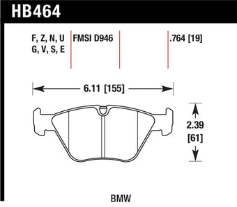 compare product Hawk 01-06 BMW 330Ci / 01-05 330i/330Xi / 03-06 M3 HPS Street Front Brake Pads