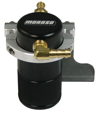 compare product Moroso 10-15 Chevrolet Camaro SS (w/Edelbrock S.C.) Air/Oil Separator Catch Can - Billet Alum -Black