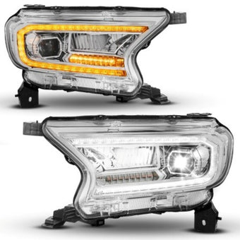 compare product ANZO 19-23 Ford Ranger (Factory Halogen Models) Full LED Proj Headlights DRL/SeqSig Chrome - Pair