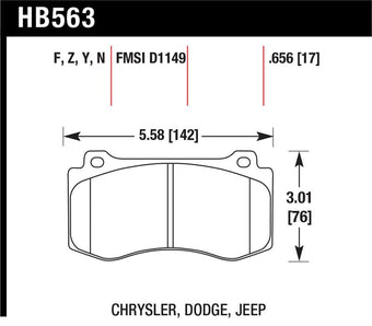 compare product Hawk 06-07 Dodge Magnum SRT8 / 06-09 Challenger SRT8 / 05-07/09 Chrysler 300 C SRT8 HP Plus Street F