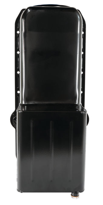 compare product Moroso 80-85 Chevrolet SBC (w/Passenger Side Dipstick) Wet Sump 7qt 9.5in Steel Oil Pan - Black