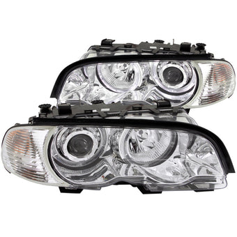 compare product ANZO 2000-2003 BMW 3 Series E46 Projector Headlights w/ Halo Chrome