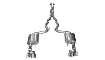 compare product Corsa 2018-2023 Ford Mustang 5.0L 3in Sport Cat-Back Dual Rear Exit 4in Polished Pro-Series Tips