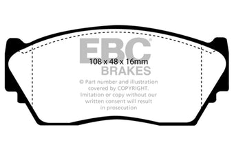compare product EBC 91-93 Nissan NX 1.6 Greenstuff Front Brake Pads