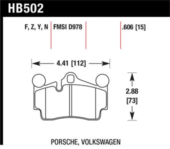 compare product Hawk Porsche / Volkswagen HPS Street Rear Brake Pads
