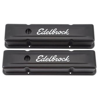 compare product Edelbrock Valve Cover Signature Series Chevrolet 1959-1986 262-400 CI V8 Tall Black