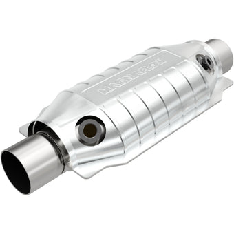 compare product MagnaFlow Universal Catalytic Converter 2.25 inch with dual O2 OEM