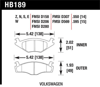 compare product Hawk Blue 9012 Brake Pads Volkswagen