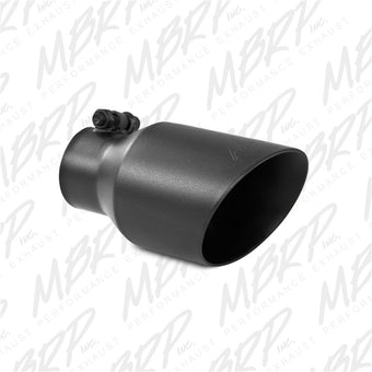 compare product MBRP Universal 4in OD Dual Wall Angled 2.5in Inlet 8in Length Exhaust Tip - Black
