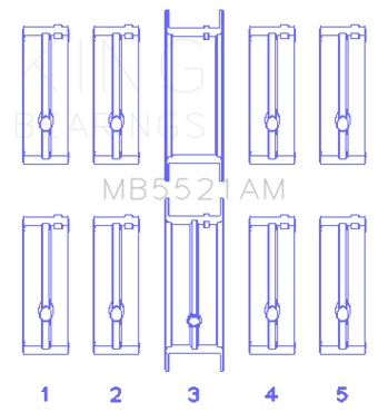 compare product King Engine Bearings Chrysler 2.2 (Size +0.50mm) Main Bearing Set