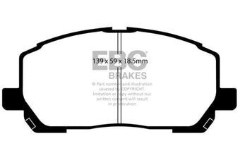 compare product EBC 00-03 Toyota Highlander 2.4 2WD Yellowstuff Front Brake Pads