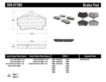 compare product StopTech Performance 97-04 Porsche Boxster / 00-08 Boxster S / 98-08 911 Rear Brake Pads