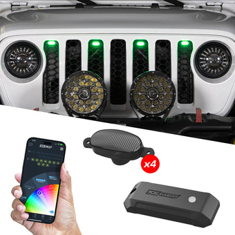 compare product XK Glow XKmax Pre-Runner Style RGBW LED Grill Pods - 4pc