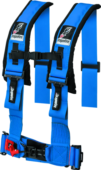 compare product DragonFire Racing Harness- H-Style- 4-Point- 3in Buckle- Blue