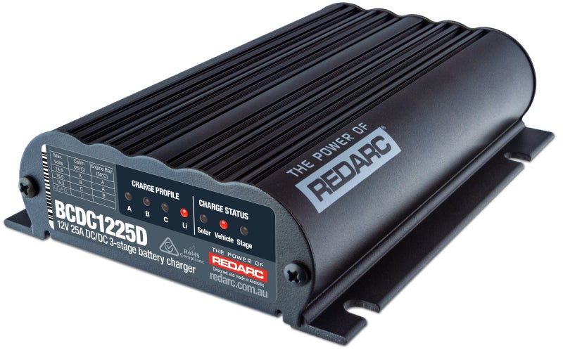 REDARC DC/DC Dual Input In - Vehicle Battery Charger - 12V 25A - My Store