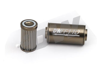 compare product DeatschWerks Stainless Steel 10AN 100 Micron Universal Inline Fuel Filter Housing Kit (110mm)