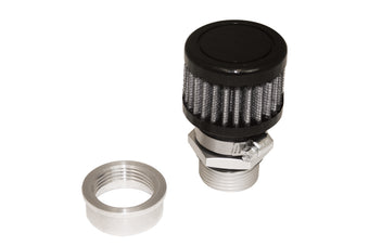 compare product Moroso Weld-On Valve Cover Breather Kit - Aluminum Valve Covers - Black Finish