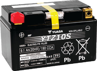 compare product Yuasa YTZ10S Maintenance Free AGM 12-Volt Battery