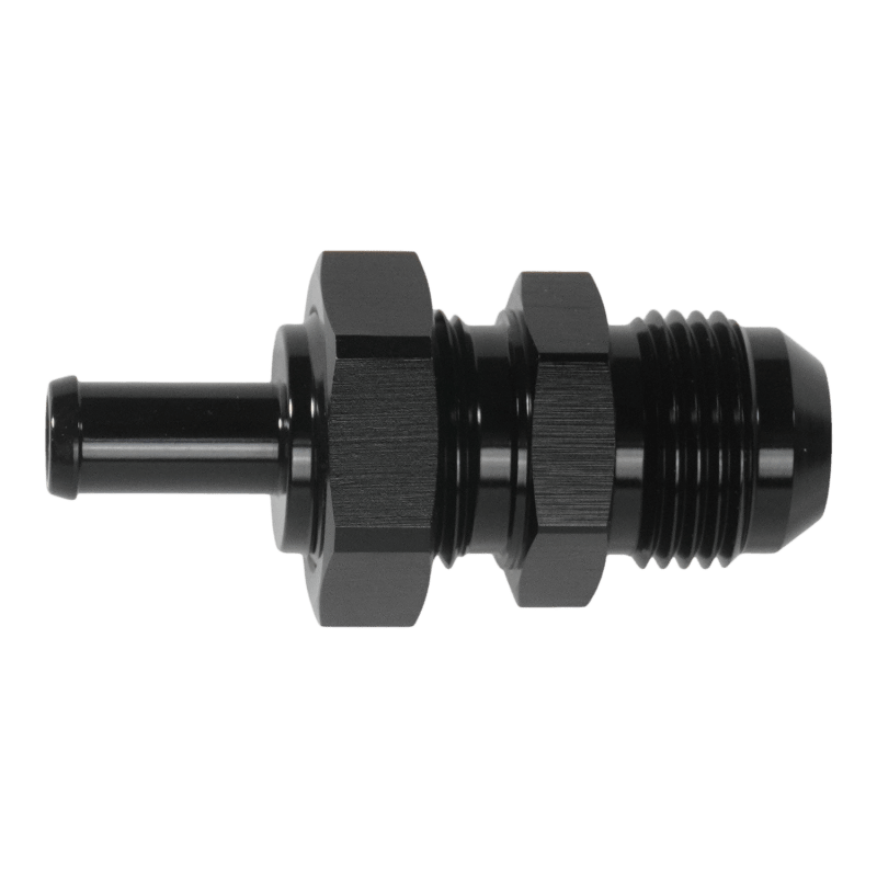 DeatschWerks 10AN Male Flare Bulkhead to 3/8in Hose Barb Straight - My Store