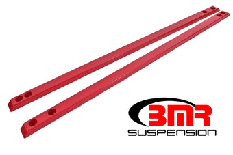 compare product BMR 15-17 S550 Mustang Super Low Profile Chassis Jacking Rails - Red