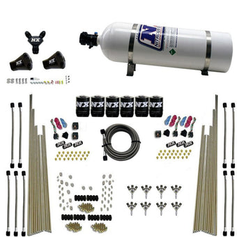 compare product Nitrous Express 8 Cyl Triple-D Dry Direct Port 3 Stage Dry 6 Solenoids Nitrous Kit w/15lb Bottle