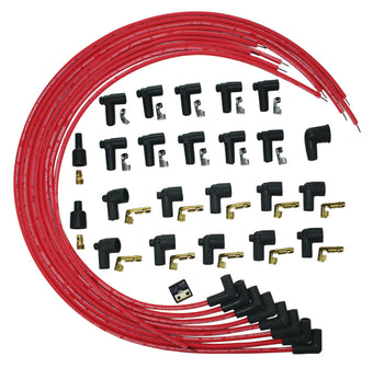 compare product Moroso Universal Ignition Wire Set - Blue Max - Spiral Core - Unsleeved - 90 Degree - Red