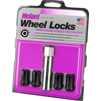 compare product McGard Wheel Lock Nut Set - 4pk. (Tuner / Cone Seat) M12X1.5 / 13/16 Hex / 1.24in. Length - Black