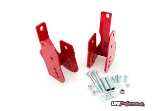 compare product UMI Performance 05-14 Ford Mustang Rear Control Arm Relocation Brackets- Bolt In