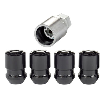 compare product McGard Wheel Lock Nut Set - 4pk. (Cone Seat) 1/2-20 / 3/4 & 13/16 Dual Hex / 1.28in. Length - Black