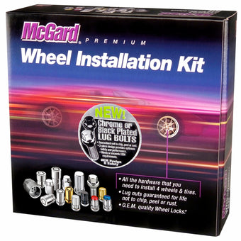 compare product McGard 5 Lug Hex Install Kit w/Locks (Radius Seat Bolt) M14X1.5 / 17mm Hex / 27.5mm Shank L - Chrome