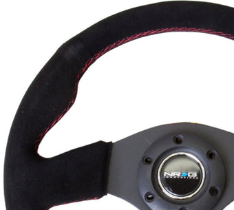 compare product NRG Reinforced Steering Wheel (320mm) Suede w/Red Stitch