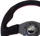 NRG Reinforced Steering Wheel (320mm) Suede w/Red Stitch - My Store