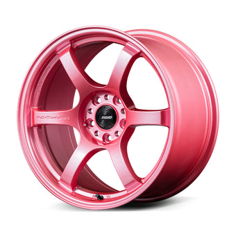 compare product Gram Lights 57CR 18x10.5 +12 5x114.3 Sakura Pink Wheel (w/ Center Cap & No. 21 BK Air Valve)