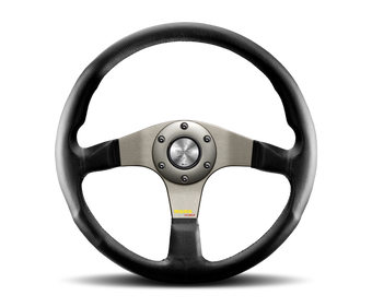 compare product Momo Tuner Steering Wheel 350 mm - Black Leather/Red Stitch/Black Spokes