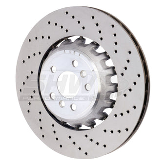 compare product SHW 2020 BMW X5 M 4.4L Right Rear Cross-Drilled Lightweight Brake Rotor (34208074286)