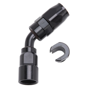 compare product Russell Performance 3/8in SAE Quick Disc Female to -6 Hose Black 45 Degree Hose End