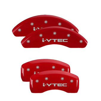 compare product MGP 4 Caliper Covers Engraved Front & Rear I-Vtec Red Finish Silver Char 2018 Honda Accord