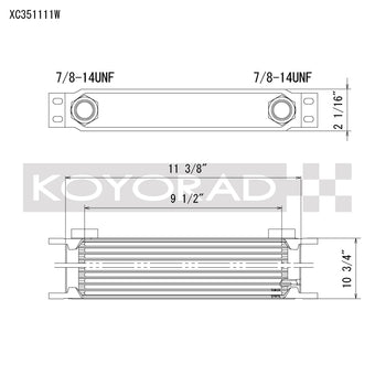 compare product Koyo 35 Row Oil Cooler 11.25in x 11in x 2in (-10AN ORB provisions)