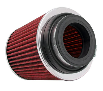 compare product K&N Universal Air Filter Chrome Round Tapered Red - 4in ID x 1.125in L x 5.5in H (Multi Lingual)
