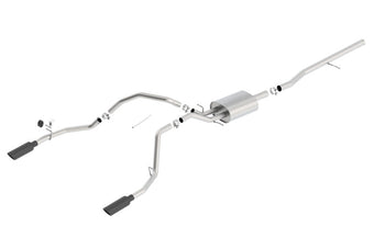 compare product Borla 14 Silv/Sierra 1500 C/B Touring Exh/2.75in in Muffler 2.25inout 4inTIp SS Rear Exit-Blk Chrome