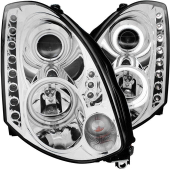 compare product ANZO 2003-2007 Infiniti G35 Projector Headlights w/ Halo Chrome (CCFL) (HID Compatible)