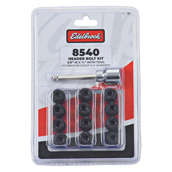compare product Edelbrock Exhaust Header Bolts 3/8in-16 X 3/4in, Black Oxide W/ Allen Socket