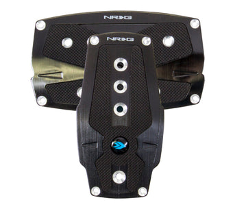 compare product NRG Brushed Aluminum Sport Pedal A/T - Black w/Black Rubber Inserts