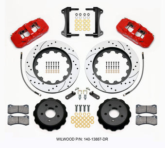 compare product Wilwood AERO6 Front Hat Kit 15.00 Drilled Red 15-23 Mustang w/Lines