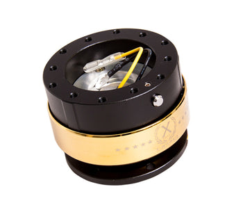 compare product NRG Quick Release Gen 2.0 - Black Body / Chrome Gold Ring