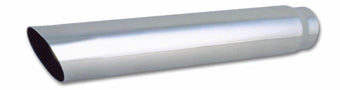 compare product Vibrant 4in Round SS Truck/SUV Exhaust Tip (Single Wall Angle Cut) - 3in inlet 20in long